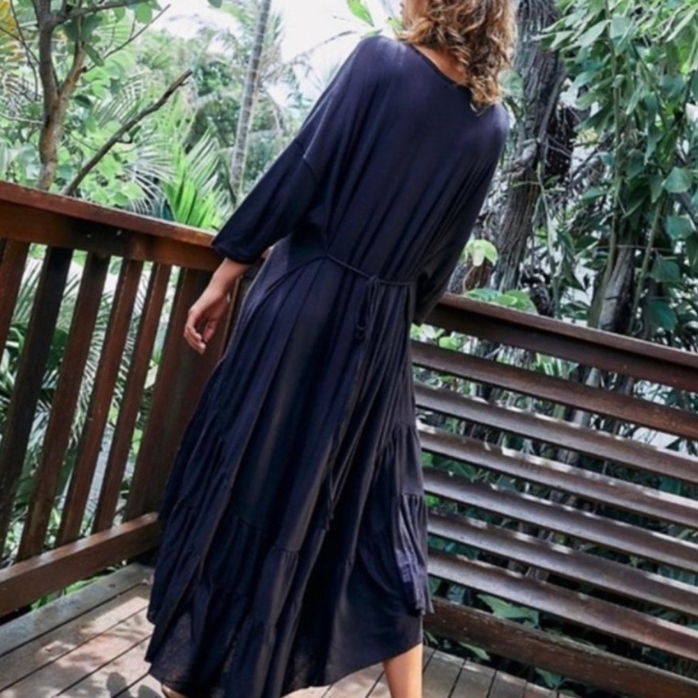 FREE PEOPLE Beach Collection Sunseeker Maxi Dress Obsidian NWT - Picture 12 of 13